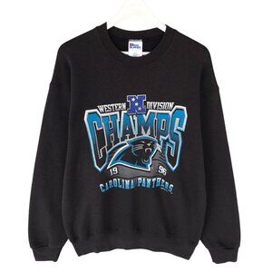 Vintage 90s Carolina Panthers Western Division Champions NFL Football Sweatshirt